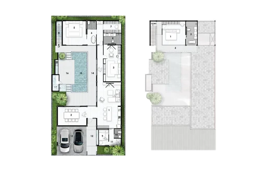 Three-bedroom villa
