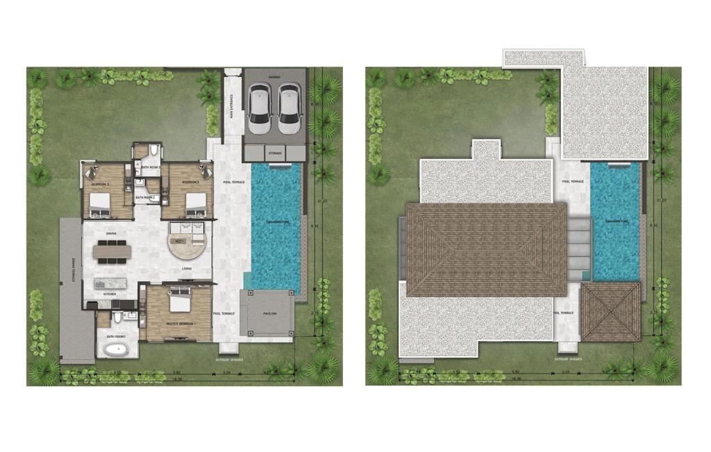 Villa with three bedrooms type C1-C4