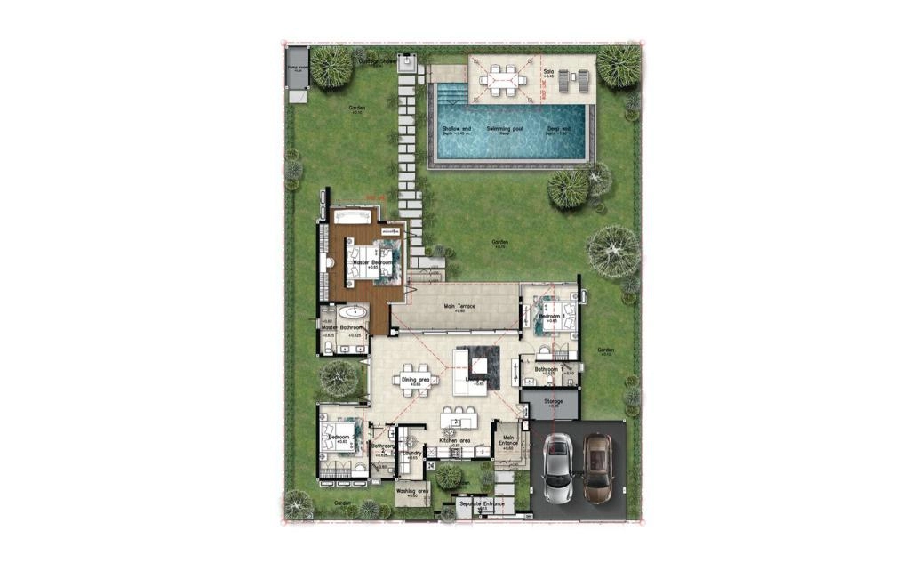 Villa with three bedrooms type 3A