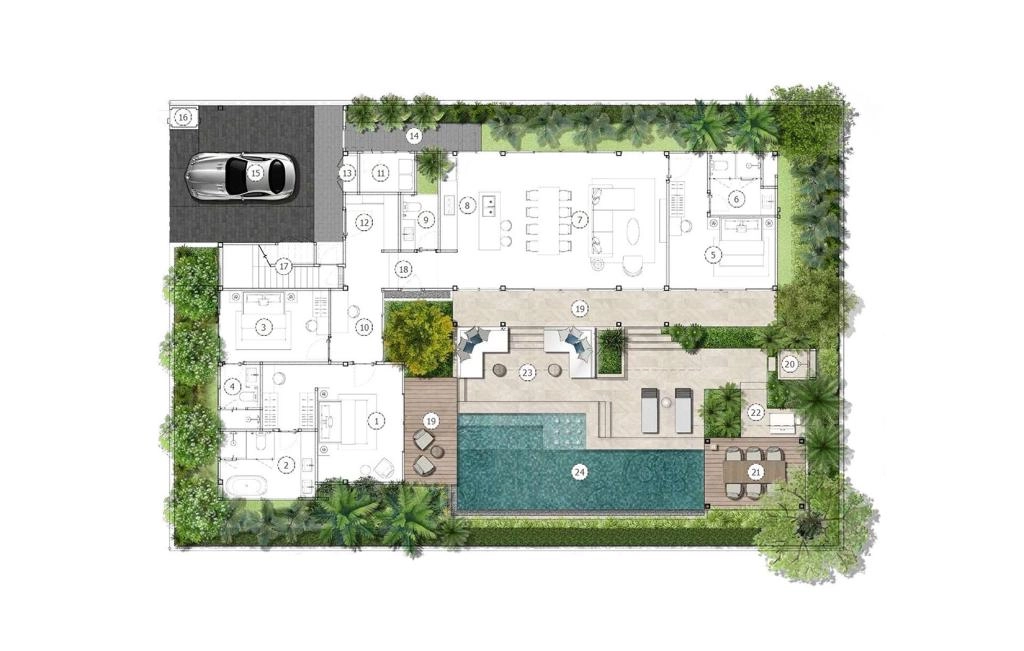 Villa with three bedrooms type A