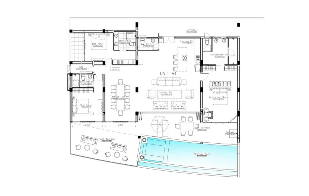 Three-bedroom apartments type A4