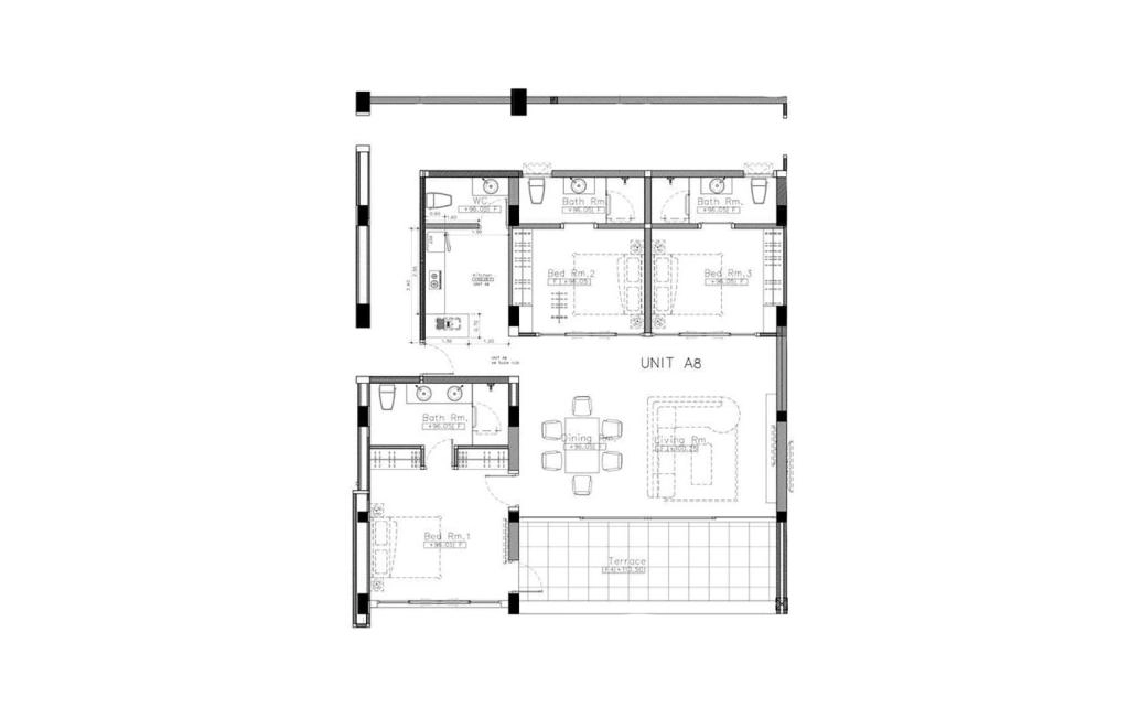 A8 type three-bedroom apartments