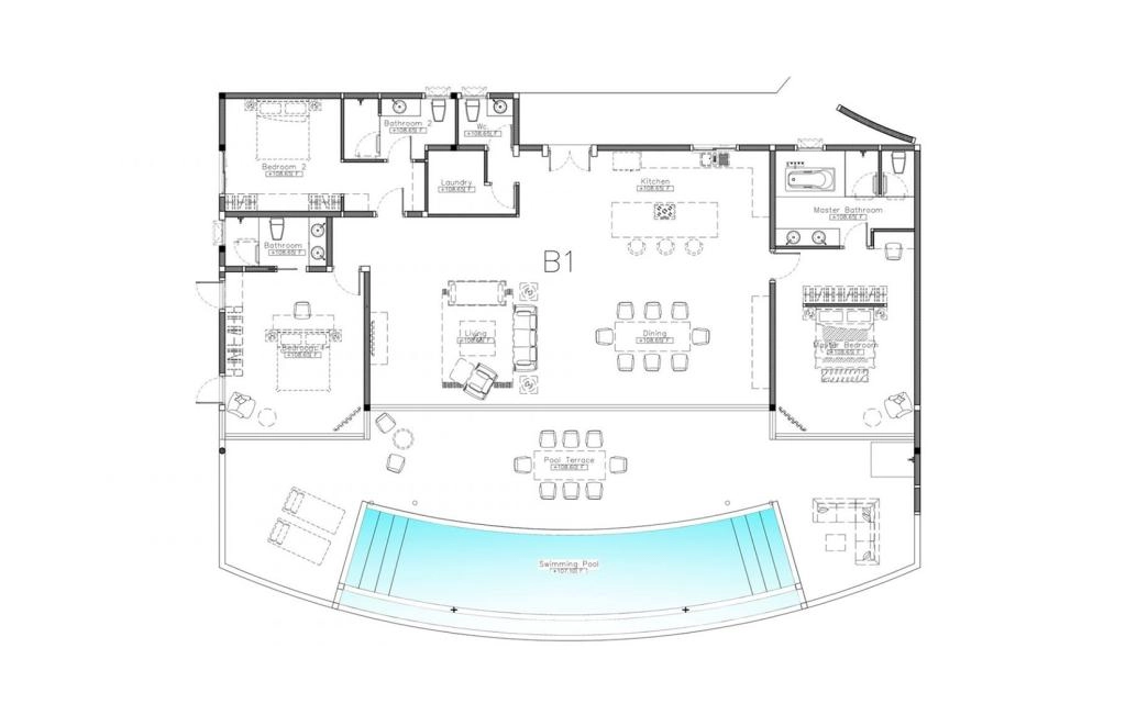Three-bedroom penthouse type B1