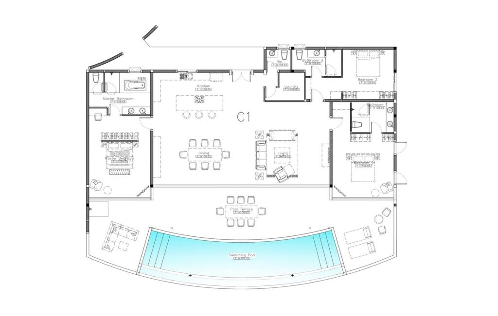 Three-bedroom penthouse type C1