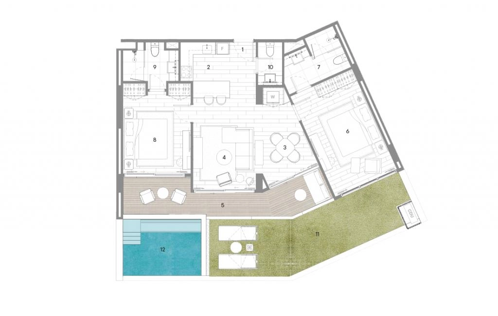 2BR A Special Pool Type Two-Bedroom Apartment