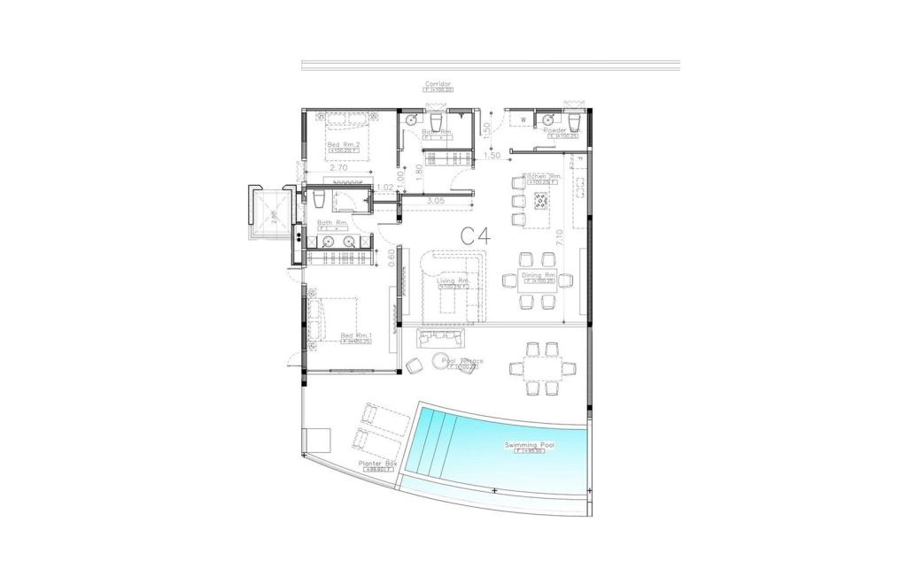 C4 type two-bedroom apartments