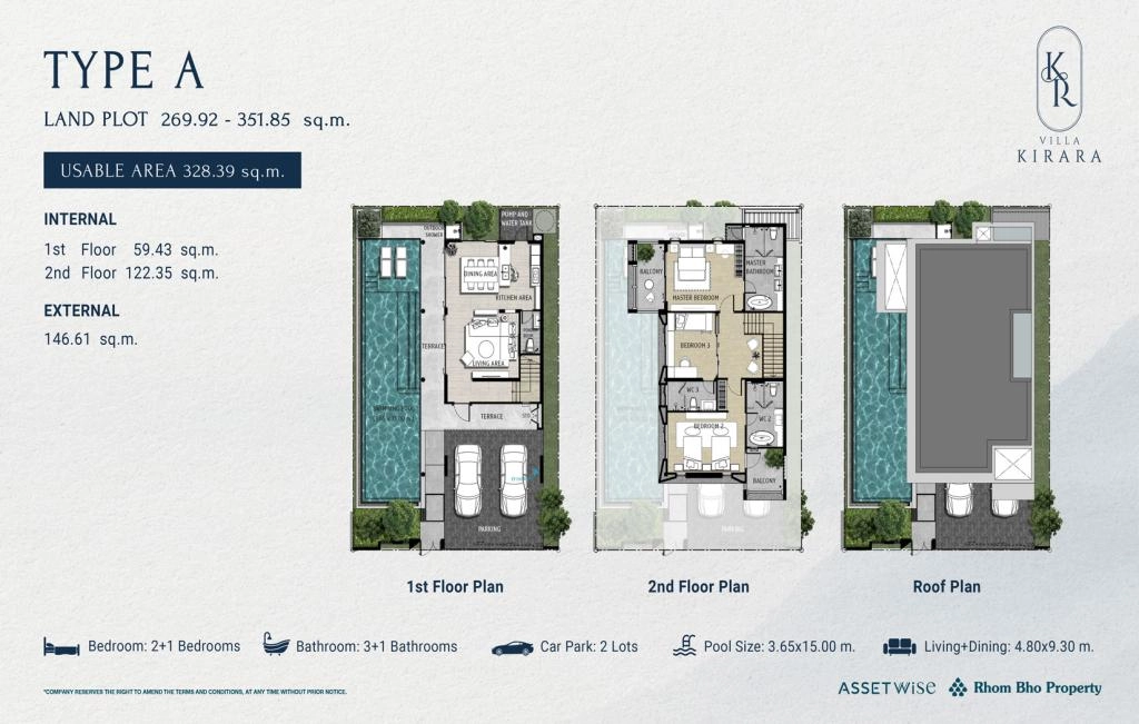 Villa de tres habitaciones tipo A