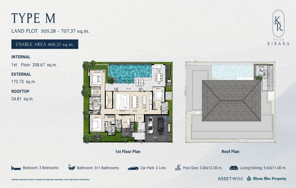 Villa de tres habitaciones tipo M