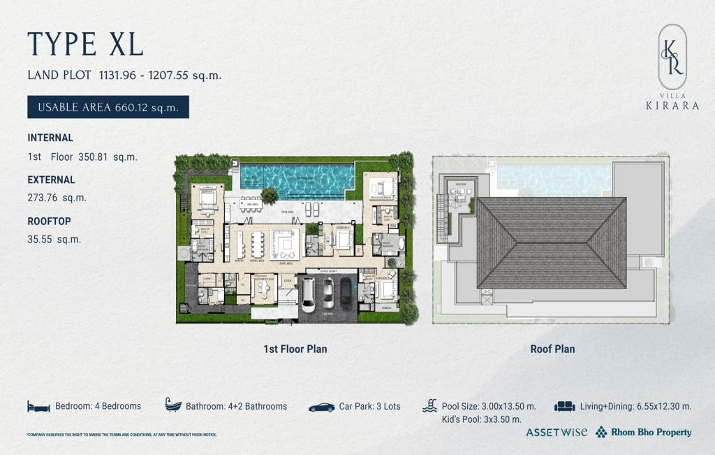 Villa de cuatro habitaciones tipo XL