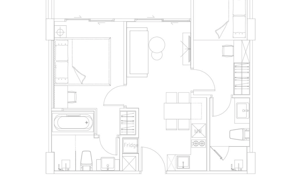 Type B two-bedroom apartments