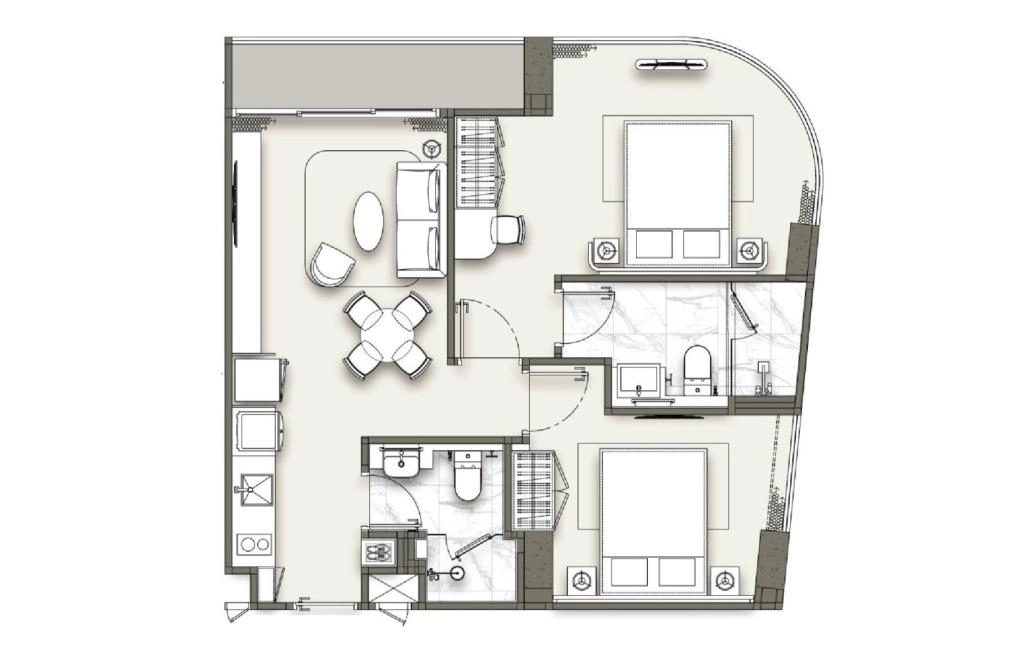 Двуспальные апартаменты тип N