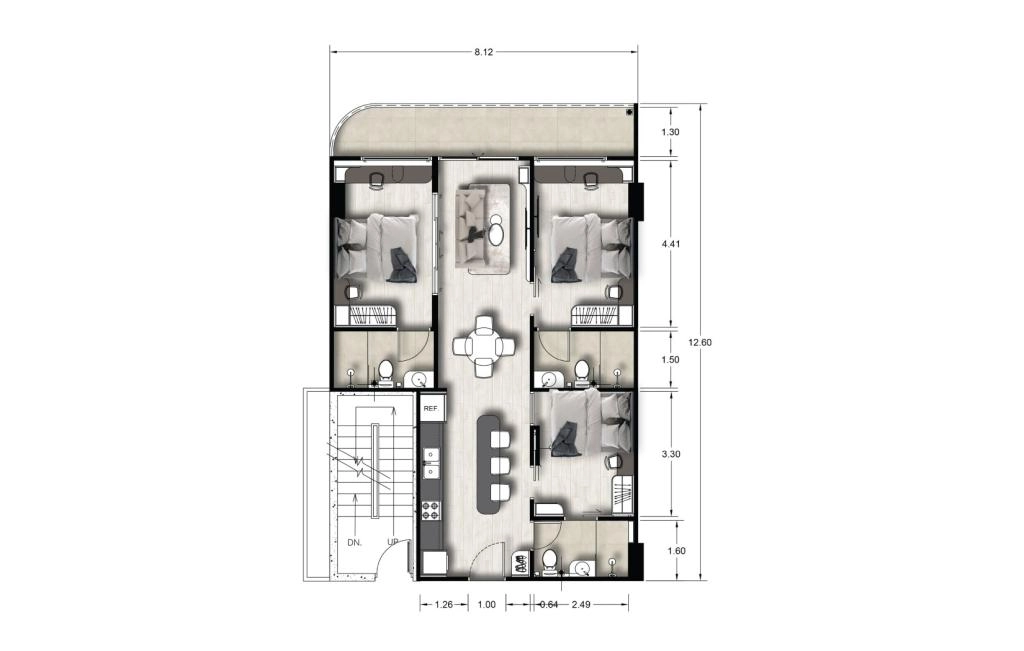 Трёхспальные апартаменты