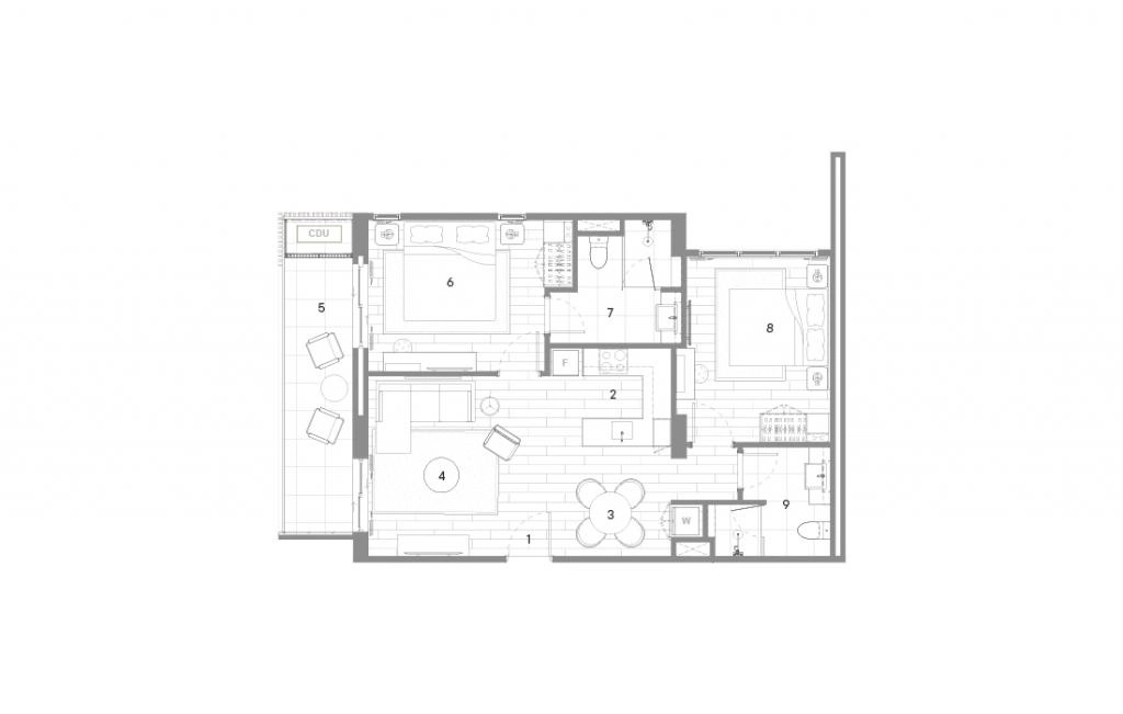2BR and Corner two-bedroom apartments