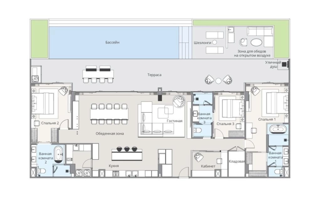 อพาร์ตเมนต์ 3 ห้องนอน ประเภท 3B-C