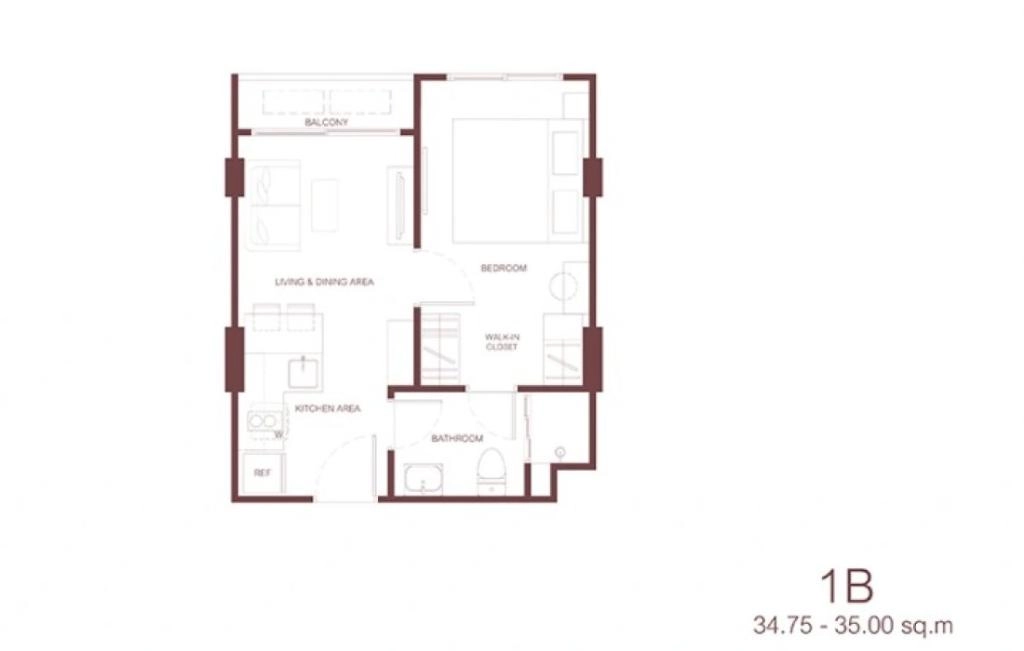 1 Bedroom 1B