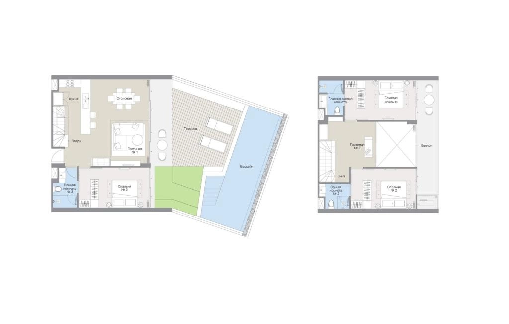 双层三卧室公寓