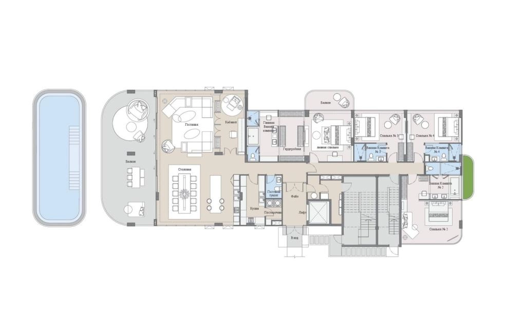 Four-bedroom apartments