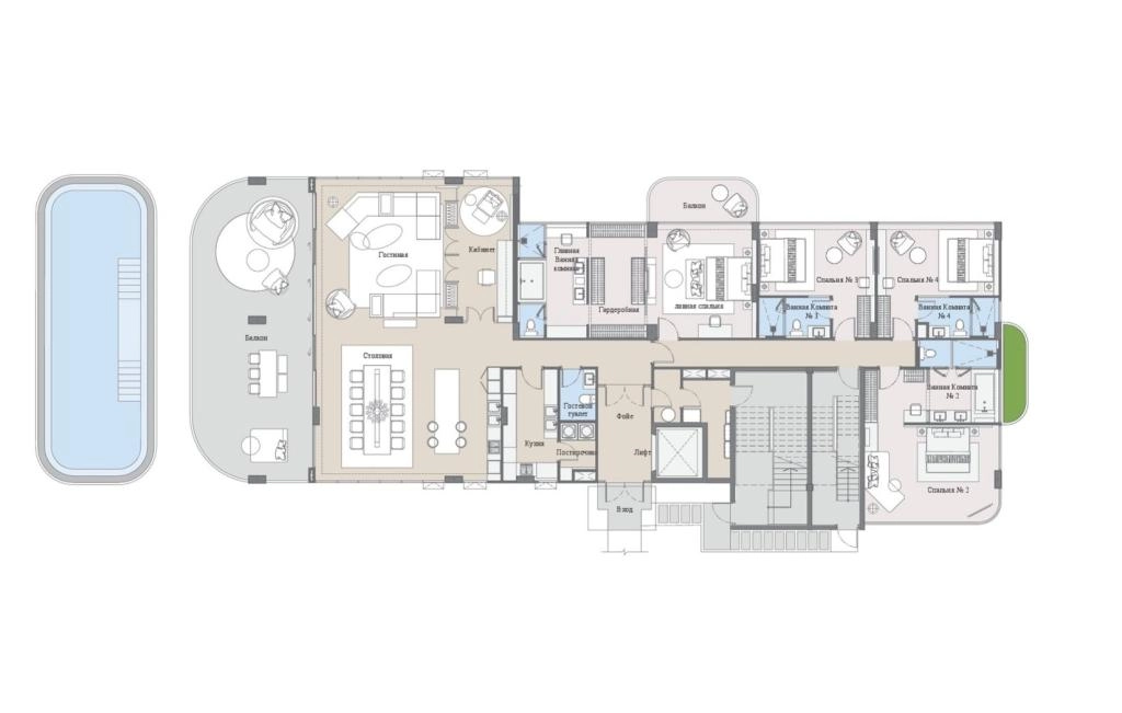 Four-bedroom apartment