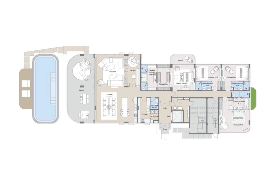 Four-bedroom apartments