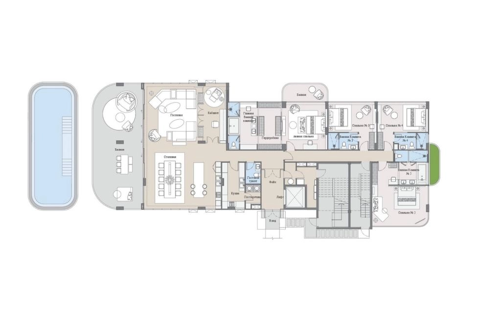Four-bedroom apartment