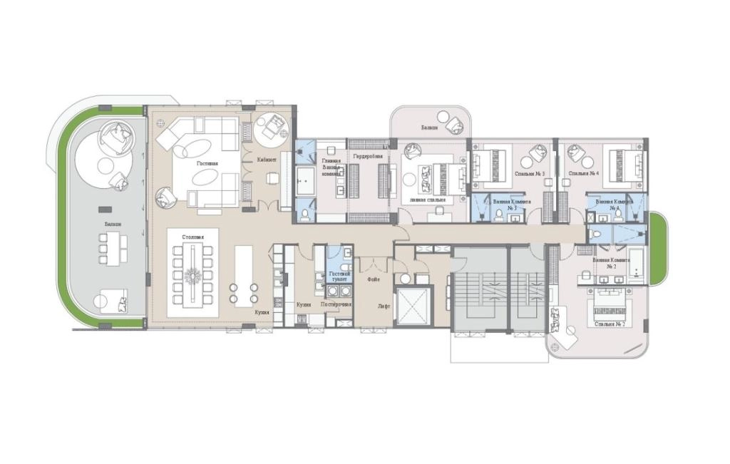 Four-bedroom apartment