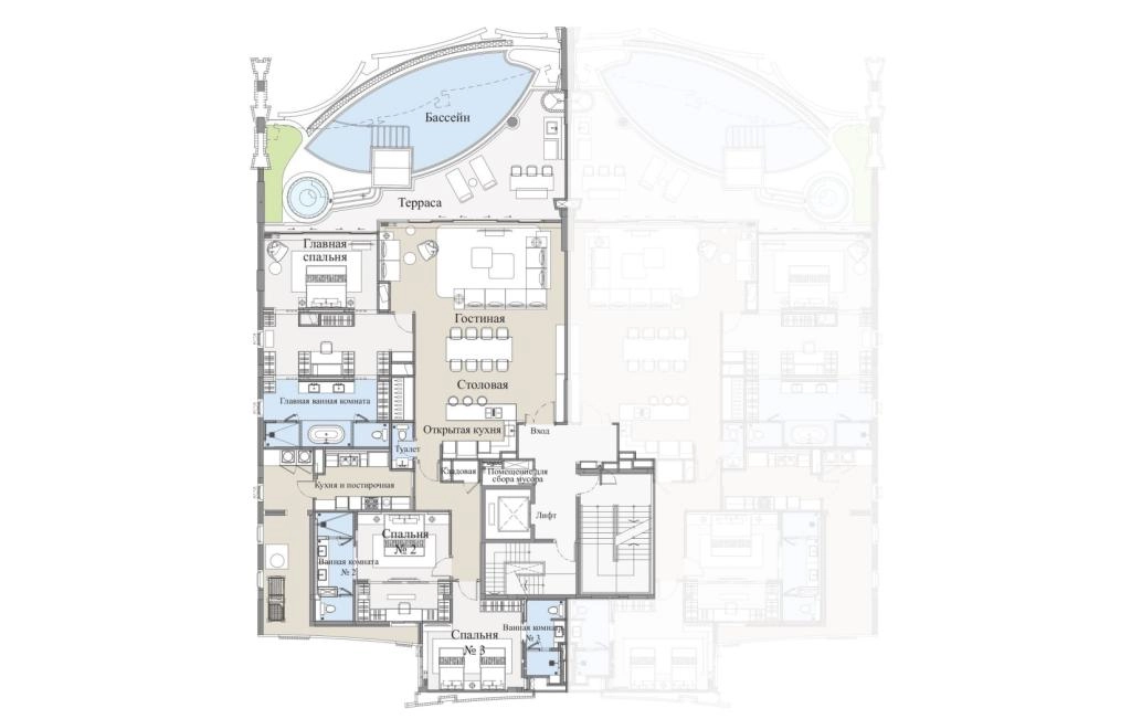 Apartamentos de tres habitaciones