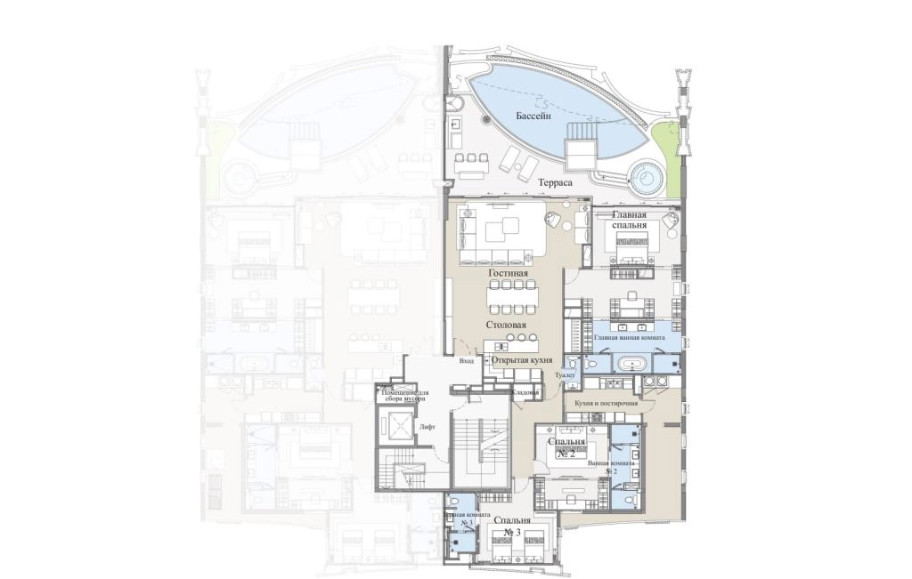 Apartamentos de tres habitaciones