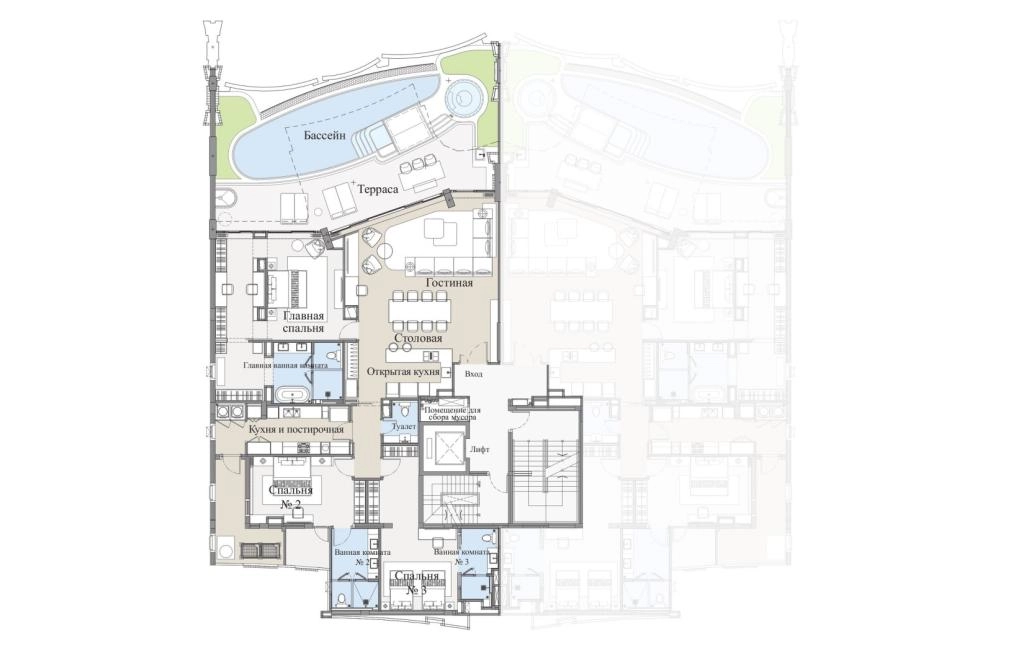Apartamentos de tres habitaciones