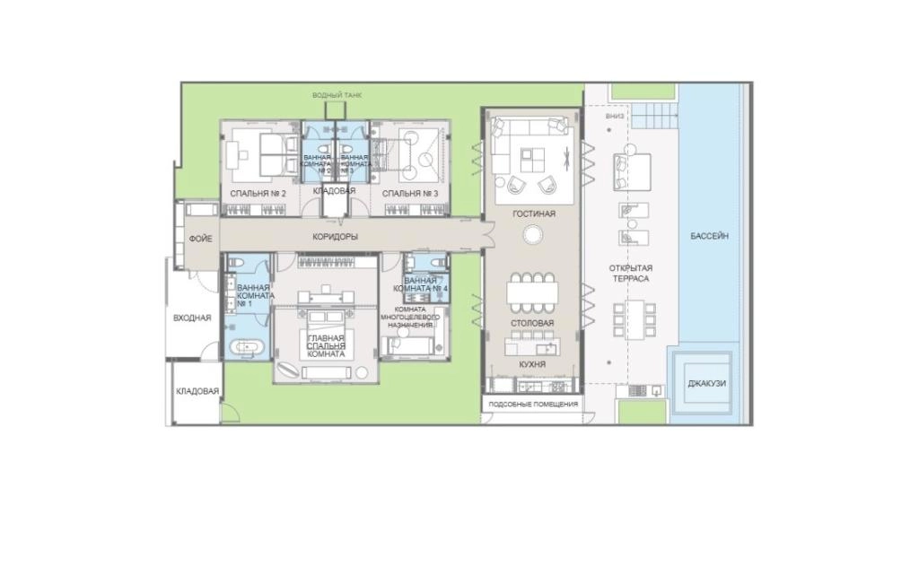 Villa avec trois chambres