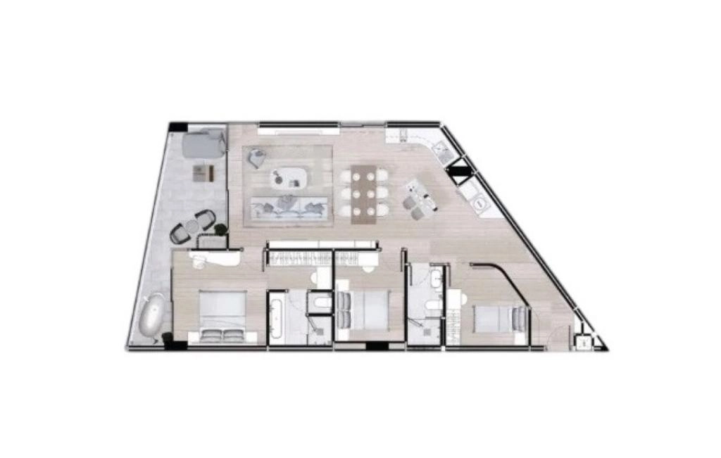Three-bedroom apartment