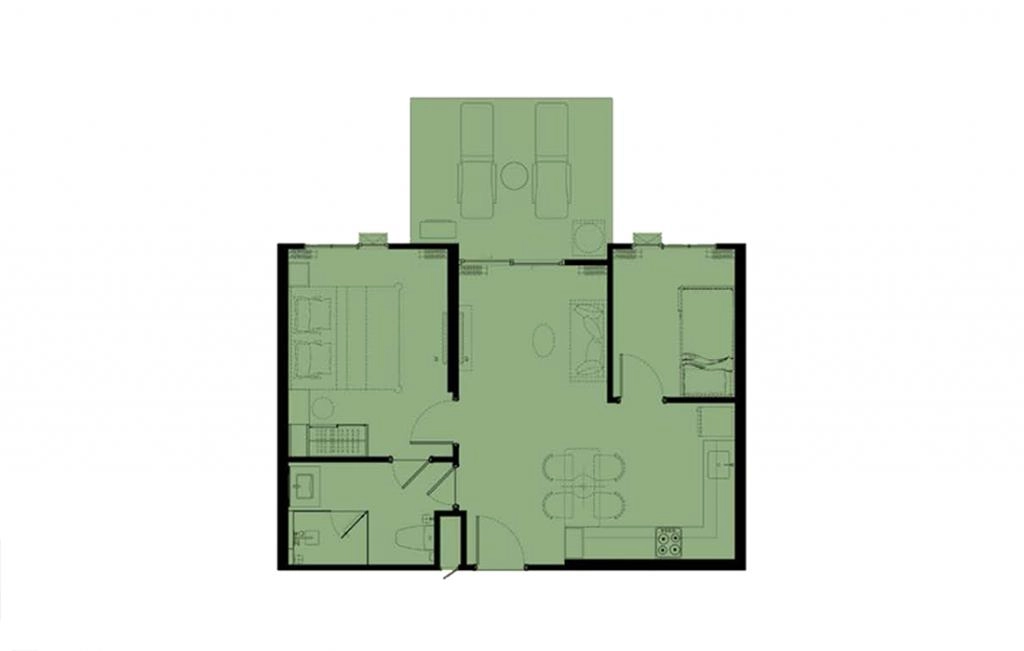 Односпальные апартаменты тип 1Bed-1BLA