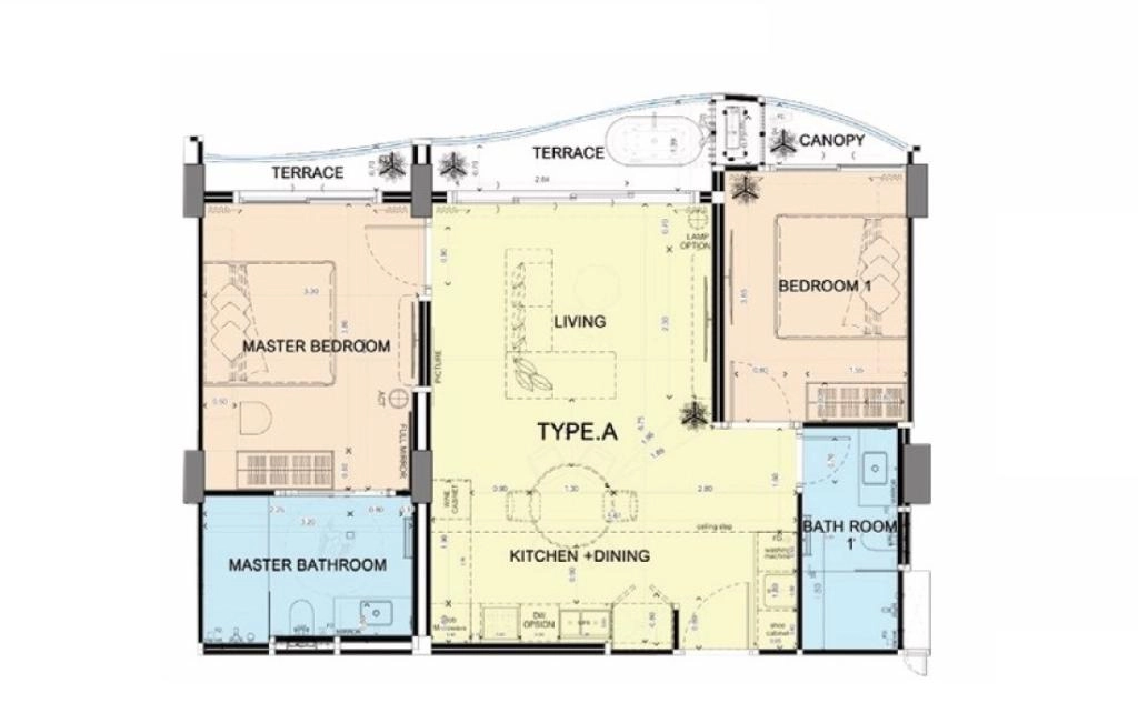 Two-bedroom apartments