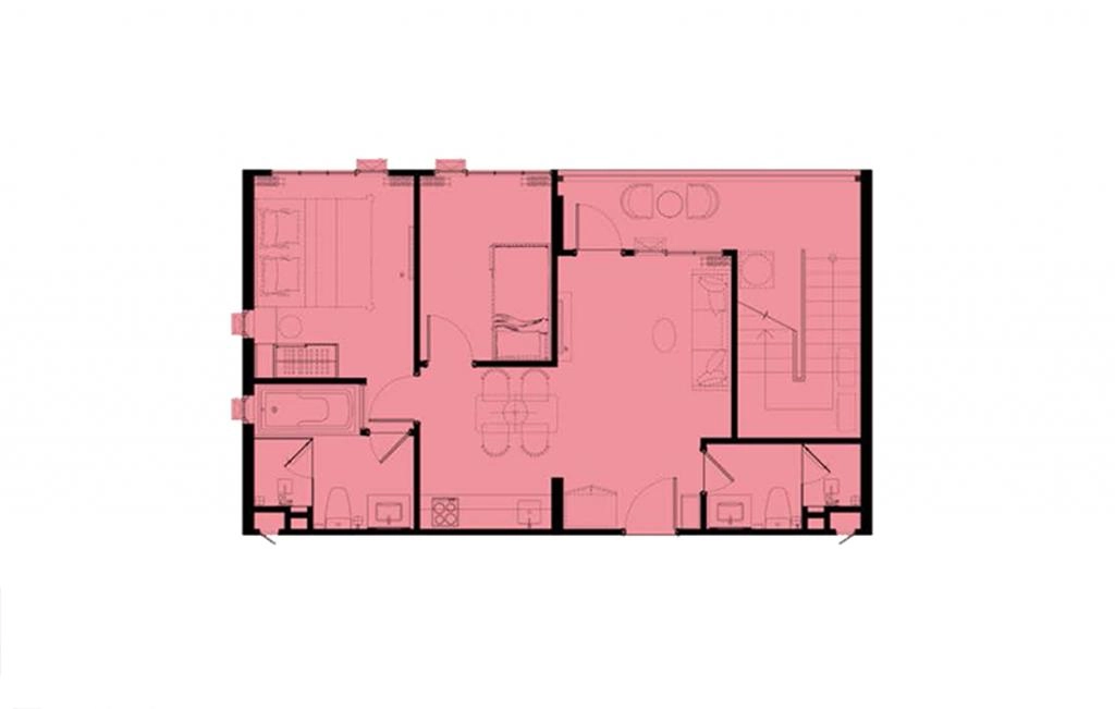 Односпальные апартаменты тип 1Bed-PH2C