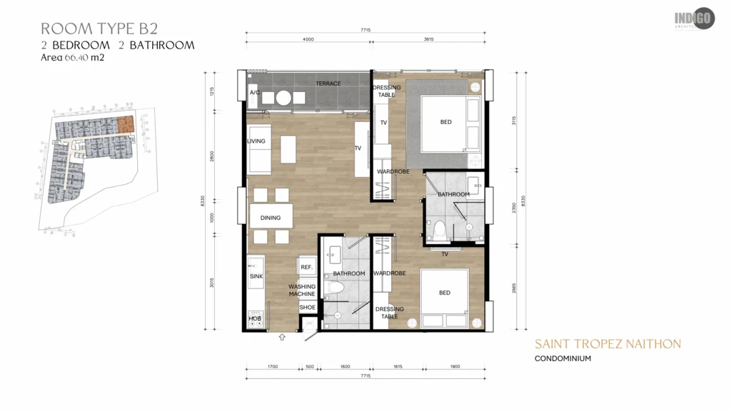 2-bedroom apartment, type B2