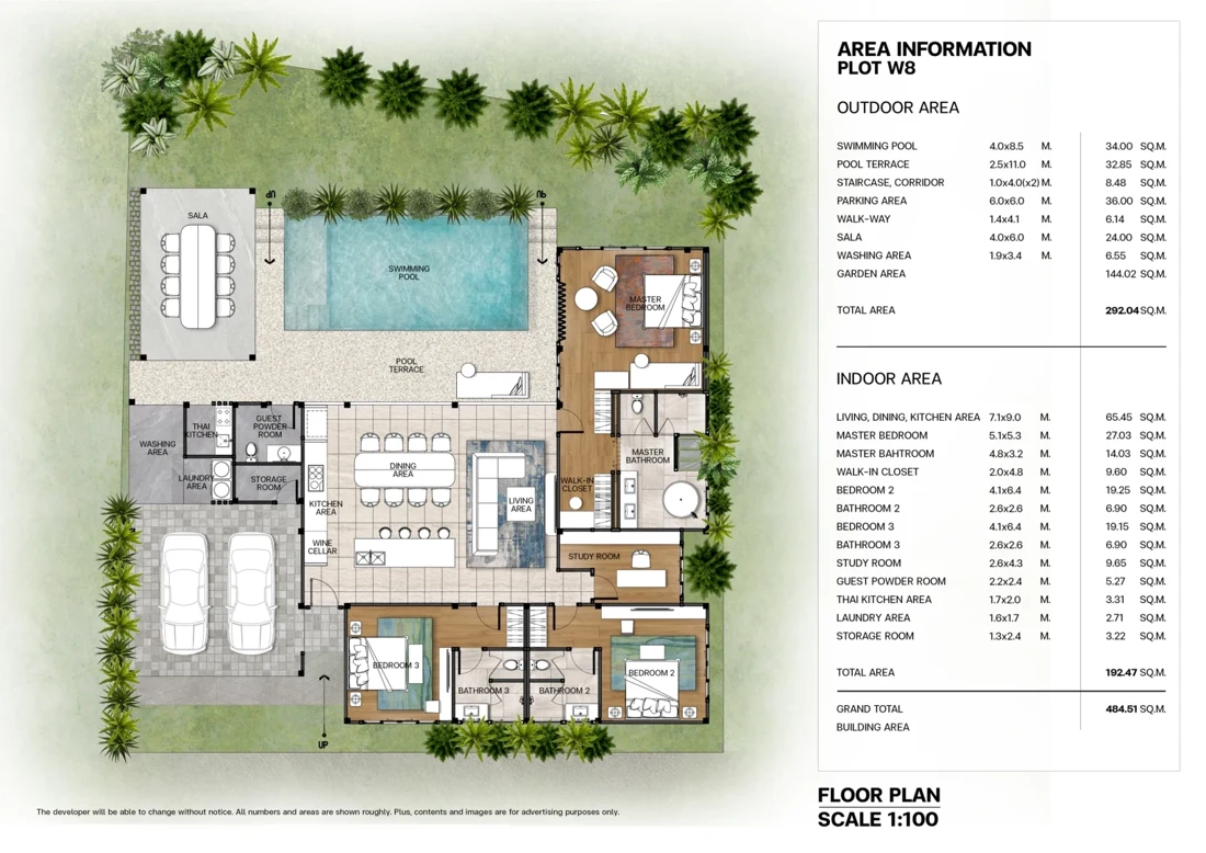 W8 · 3 bedrooms + additional room