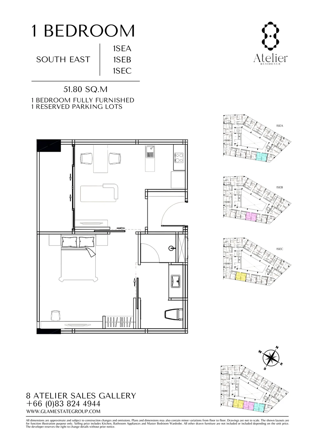 1SEA/1SEB/1SEC · 1 bedroom