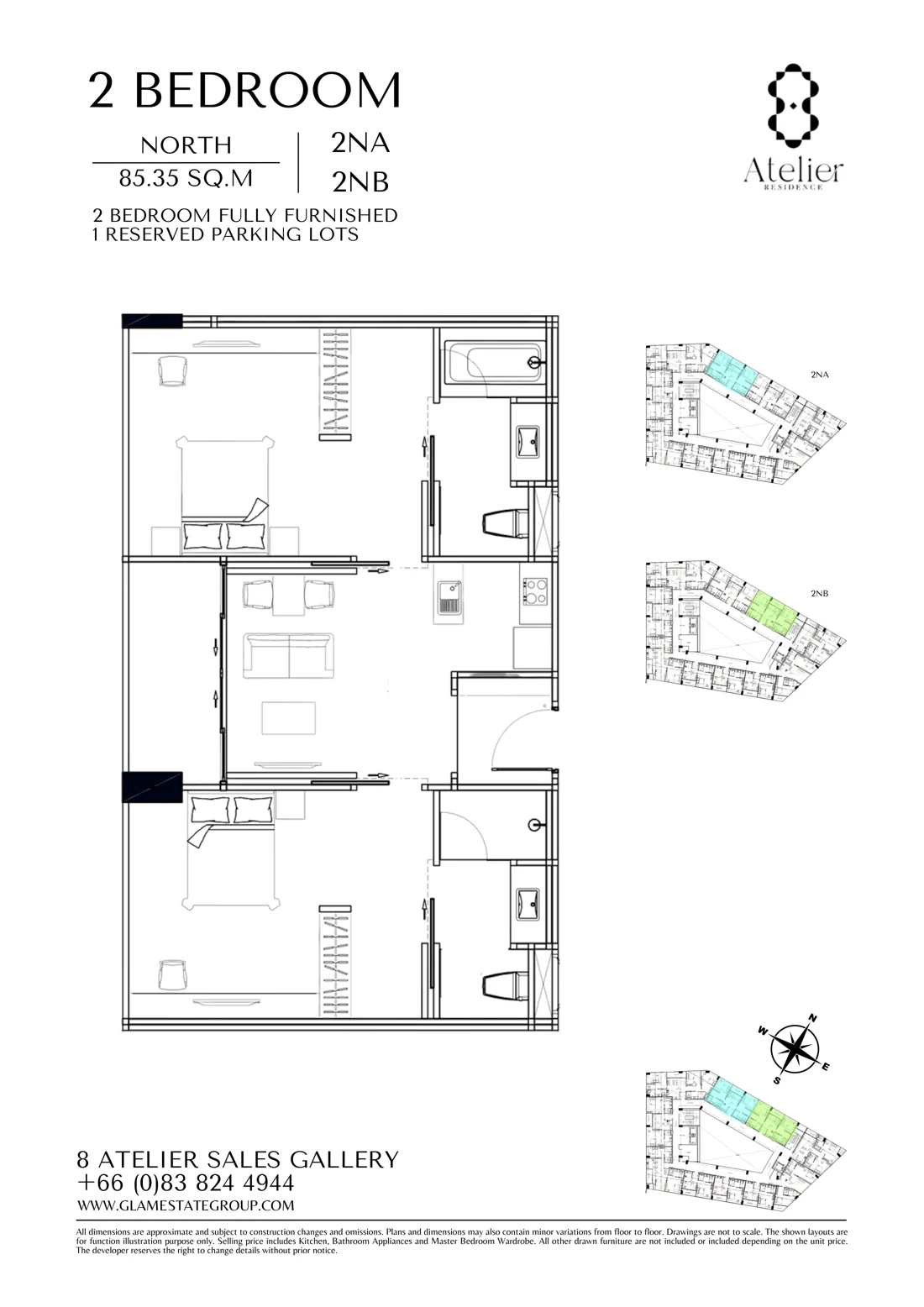 2NA/2NB · 2 bedrooms