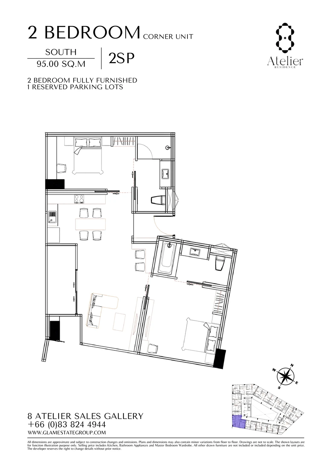 2S · 2 bedrooms