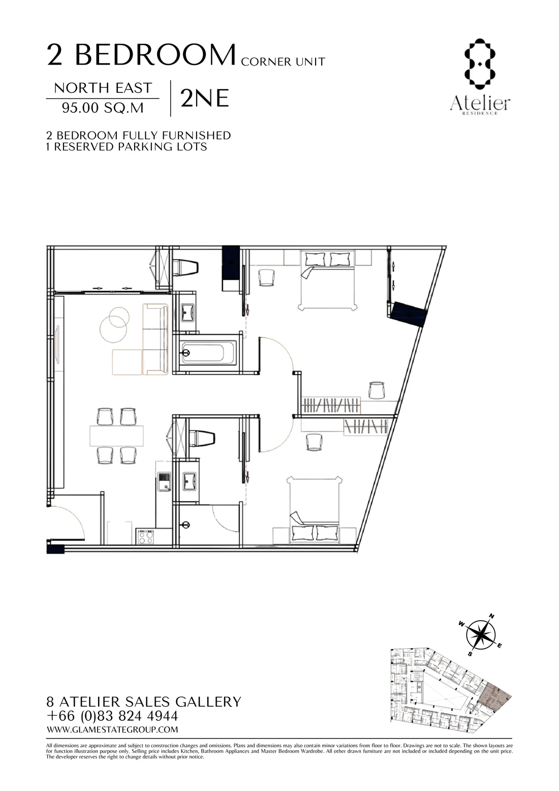 2NE · 2 bedrooms