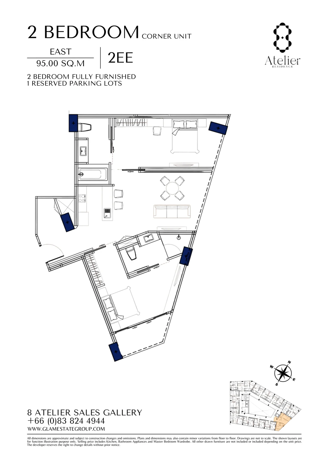 2EE · 2 bedrooms