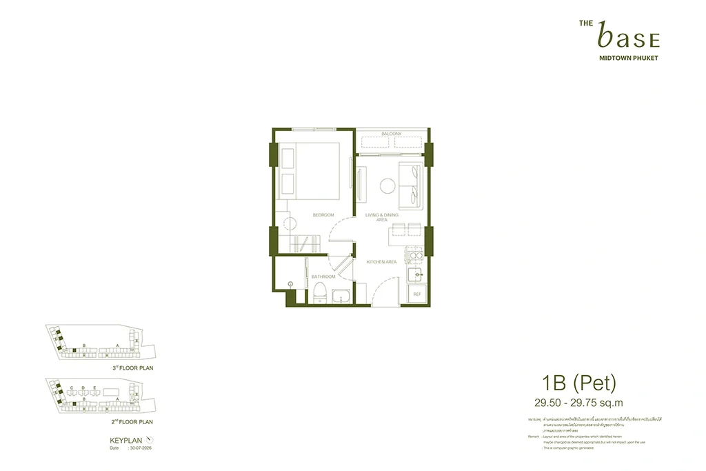 Apartment mit einem Schlafzimmer · 1B (Pet)