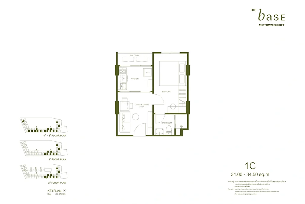 Apartment mit einem Schlafzimmer · 1C