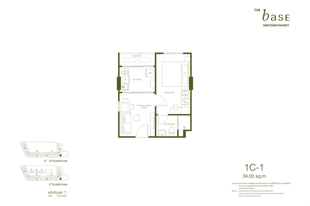 Apartment mit einem Schlafzimmer · 1C-1