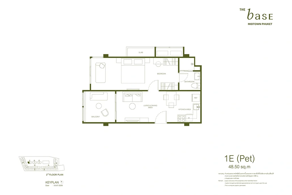 Apartment mit einem Schlafzimmer · 1E (Pet)
