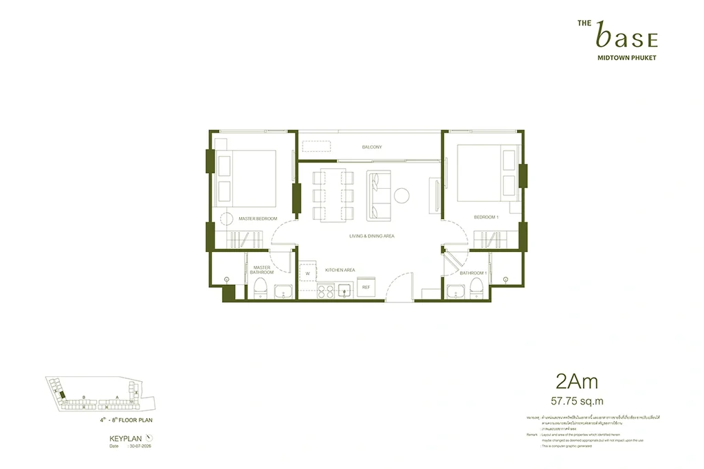 Apartment mit zwei Schlafzimmern · 2Am