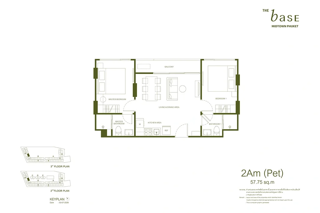 Apartment mit zwei Schlafzimmern · 2Am (Pet)