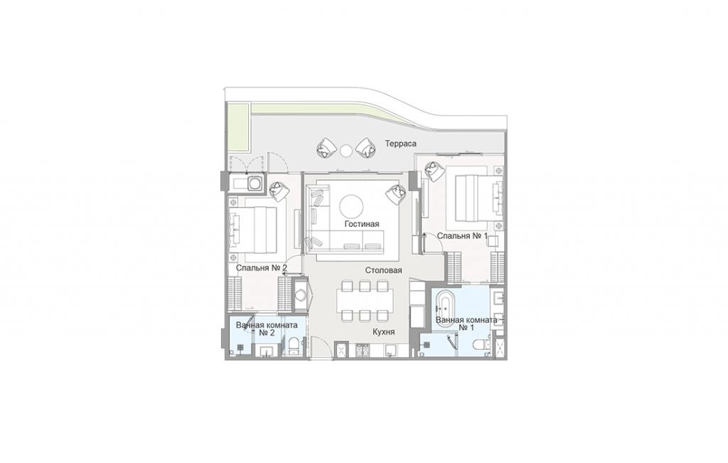 2-Bedroom Apartments type 2Bed-2B2