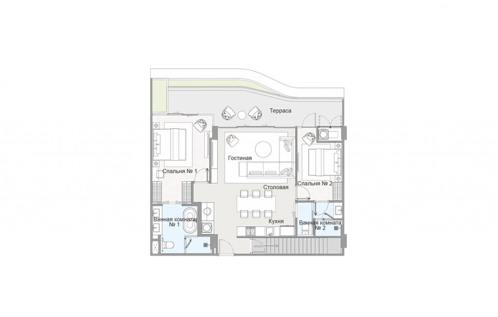 2-bedroom apartment type 2Bed-2B4 penthouse