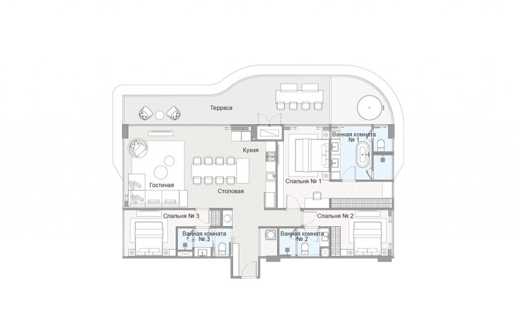3-bedroom apartments type 3Bed-3B2