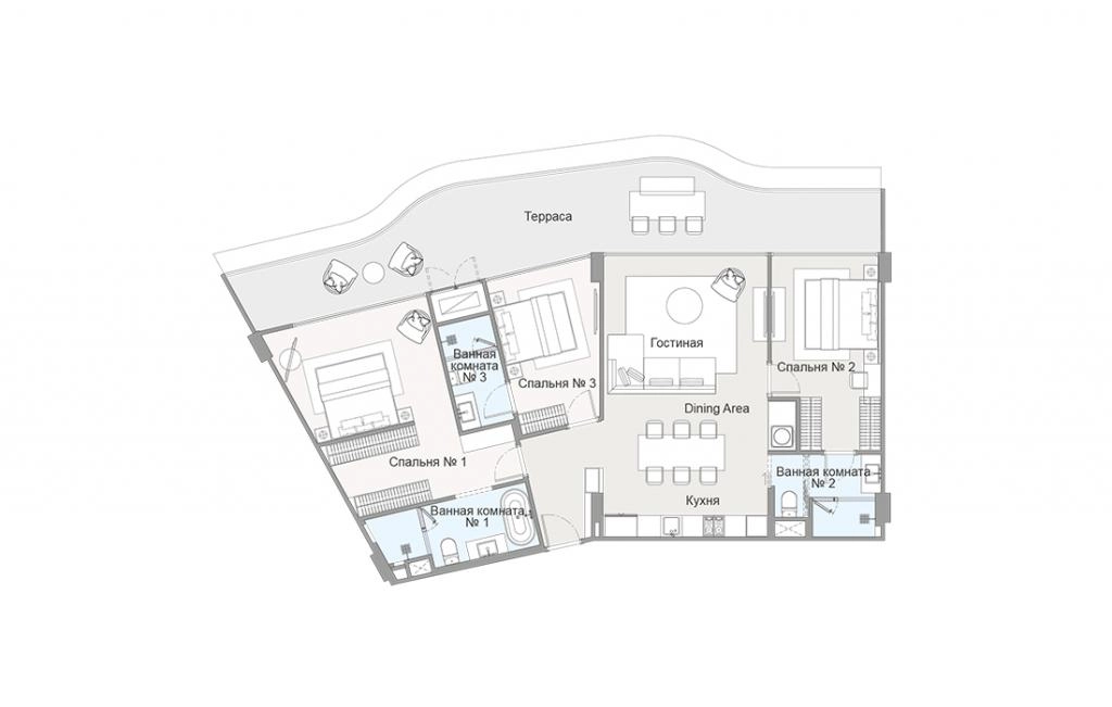 3-bedroom apartment type 3Bed-3B5